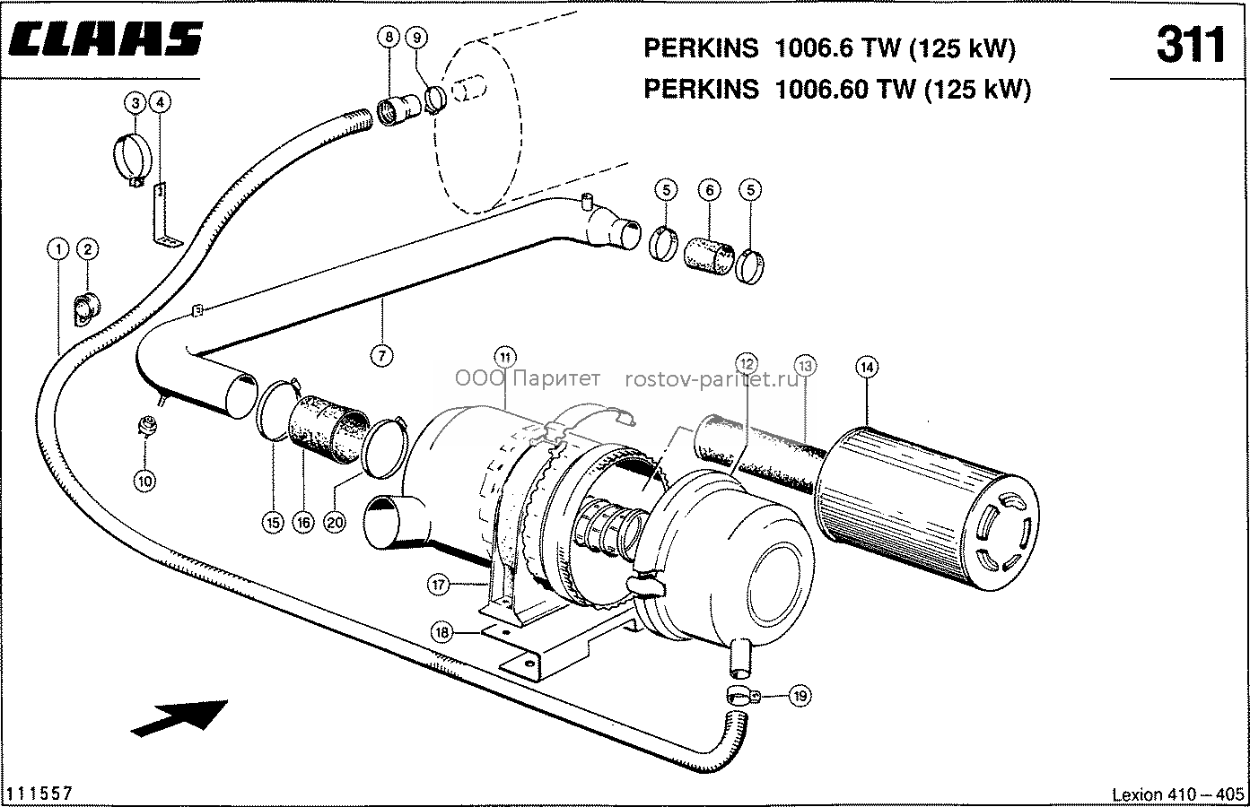 PERKINS 1006.6 TW, 1006.60 TW; AIR FILTE - CLAAS LEX 410-405